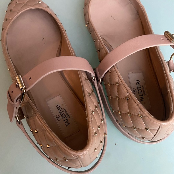 VALENTINO GARAVANI ROCKSTUD BALLERINA FLATS/METAL TOE CAP - Picture 6 of 10